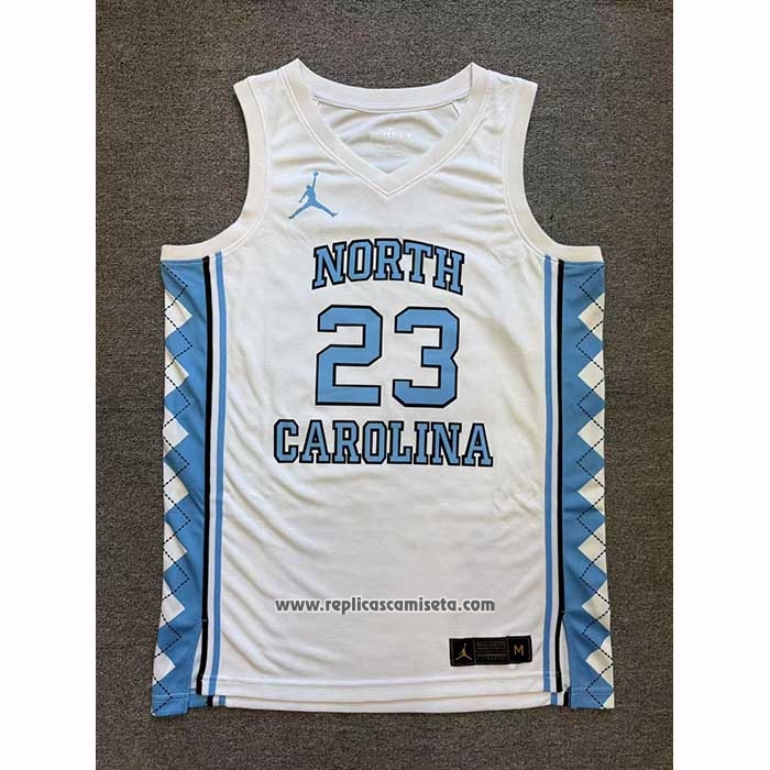 Camiseta NCAA North Carolina Tar Heels Michael Jordan #23 Blanco